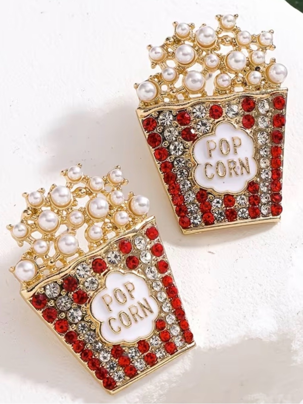 Pearl & Crystal Popcorn Stud Earrings